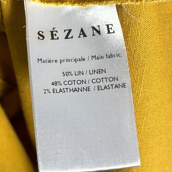 Sezane Linen Marianna Dress Curry Golden Yellow Belted Womens Sz 36 French US 34 - Picture 7 of 16